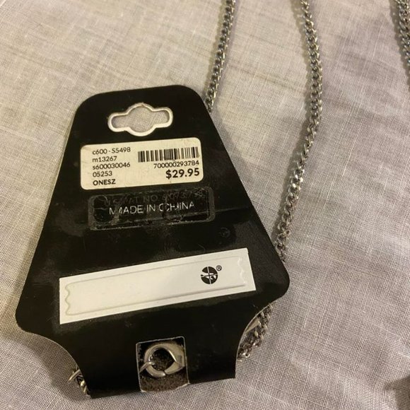 Lane Bryant - NWT - "Silver" Necklace w/Multi-Colored Stone Pendant - Picture 4 of 4